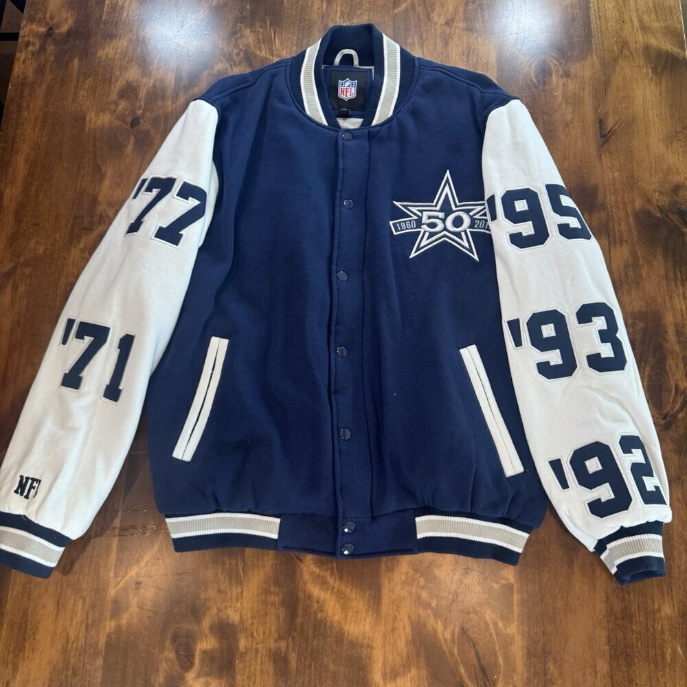 NFL Dallas Cowboys 5X Super Bowl Champions Varsity Jacket Size Small